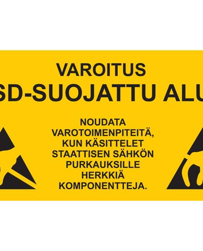 Advarsel ESD-beskyttet område, klistremerke, 400x200 mm