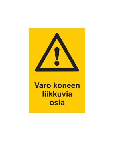 Vær oppmerksom på maskinens bevegelige deler, klistremerke, 200x300 mm Vær oppmerksom på maskinens bevegelige deler, klistremerke, 200x300 mm