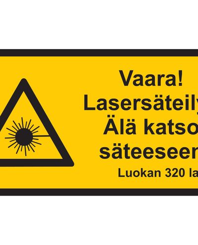 Fare for laserstråling, klistremerke, 400x200 mm Fare for laserstråling, klistremerke, 400x200 mm