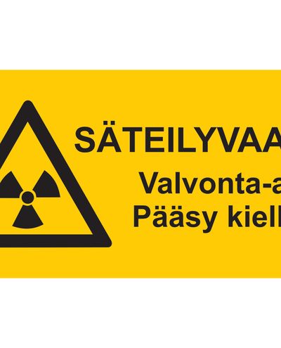 Kontrollområde for strålingsfare, klistremerke, 400x200 mm