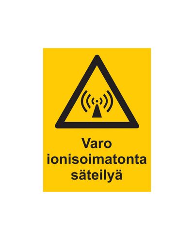 Vær oppmerksom på ikke-ioniserende stråling, klistremerke, 200x300 mm