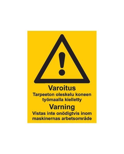 Advarsel unødvendig opphold, klistremerke, 200x300 mm