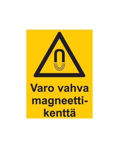 Vær oppmerksom på sterke magnetfelt, klistremerke, 200x300 mm