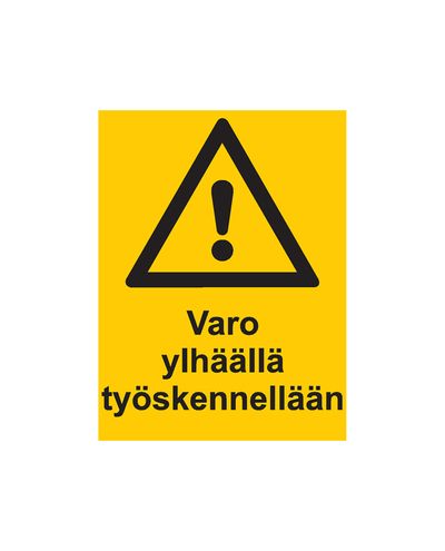 Vær forsiktig når du arbeider ovenfor, klistremerke, 200x300 mm
