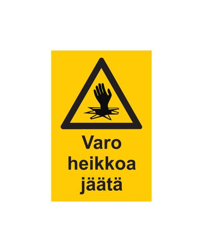 Pass på svak is, klistremerke, 200x300 mm