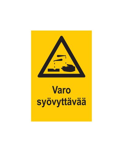 Vær oppmerksom på etsende stoffer, klistremerke, 200x300 mm