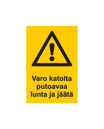 Pass på fallende snø og is, klistremerke, 200x300 mm