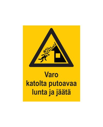 Pass på fallende snø og is, klistremerke, 200x300 mm