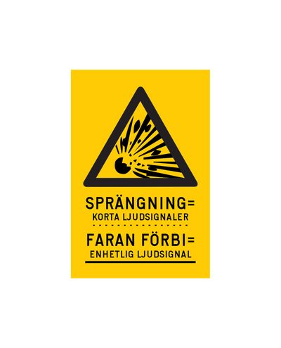 Spränning Faran förbi, Klistremerke, 200x300 mm