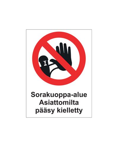 Grusgravområde forbudt, klistremerke, 200x300 mm
