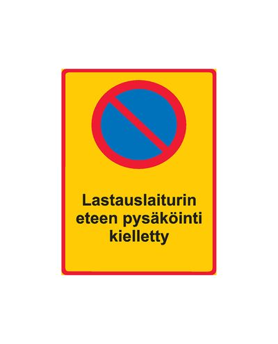 Parkering forbudt foran lastebrygge, klistremerke, 200x300 mm