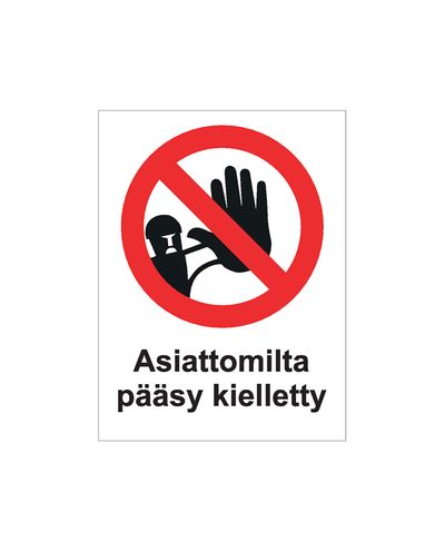 Ingen adgang for uvedkommende, klistremerke, 200x300 mm