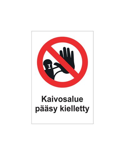 Inngang til gruveområdet forbudt, klistremerke, 200x300 mm Inngang til gruveområdet forbudt, klistremerke, 200x300 mm