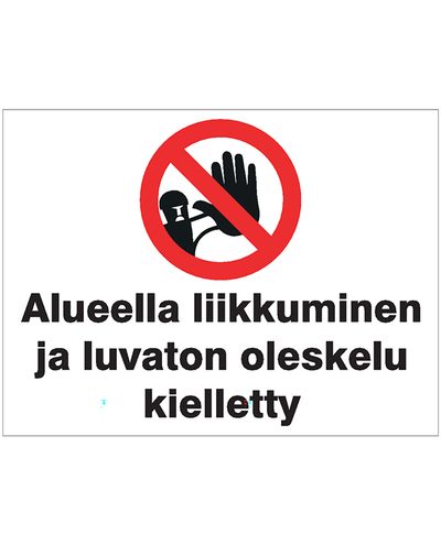 Ingen bevegelse i området, plast 1 mm, 400x300 mm