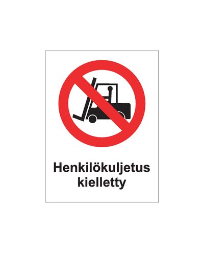 Persontransport forbudt, Klistremerke, 200x300 mm