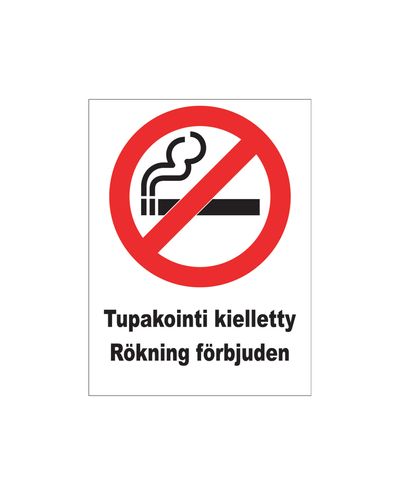 Røyking forbudt svensk, klistremerke, 200x300 mm