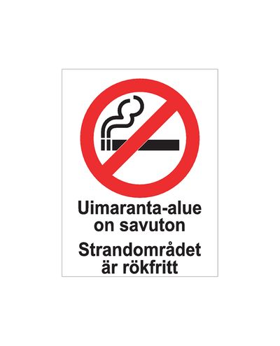 Strandområdet er røykfritt, svensk klistremerke, 200x300 mm