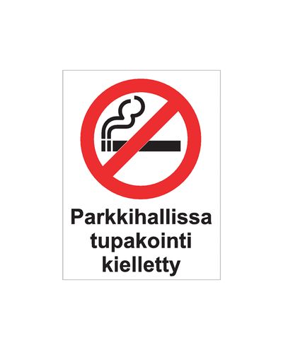 Røyking forbudt i parkeringshus, klistremerke, 200x300 mm