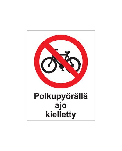 Sykler ikke tillatt, klistremerke, 200x300 mm Sykler ikke tillatt, klistremerke, 200x300 mm