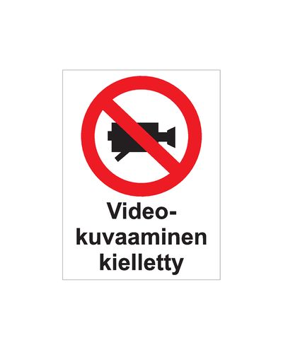 Videoopptak forbudt, Klistremerke, 200x300 mm