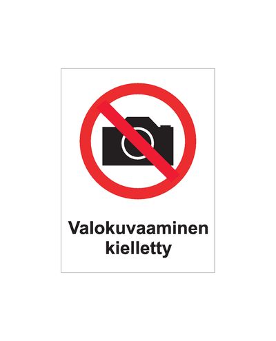 Fotografering forbudt, Klistremerke, 200x300 mm