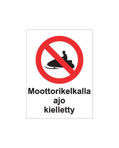 Snøscooterkjøring forbudt, Klistremerke, 200x300 mm Snøscooterkjøring forbudt, Klistremerke, 200x300 mm