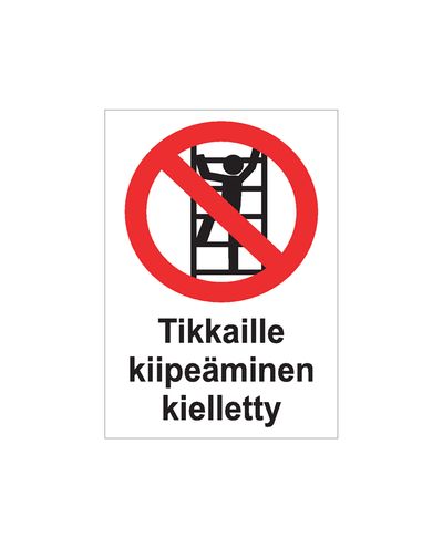Ingen klatring på stiger, klistremerke, 200x300 mm