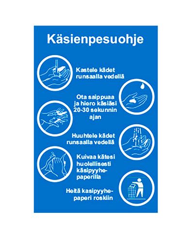 Håndvaskinstruksjoner, klistremerke, 400x300mm