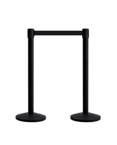 Qway avgrensningsstolpe par svart, svart bånd 2,3 m bånd