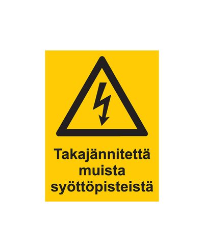 Motspenning fra andre forsyningspunkter, klistremerke, 200x300 mm