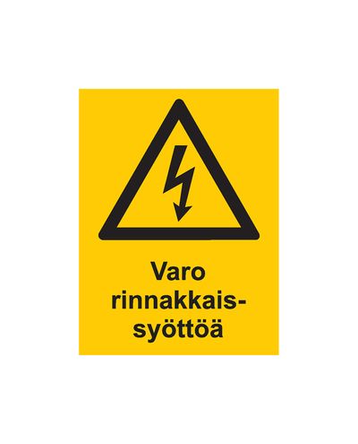 Vær oppmerksom på parallellmating, klistremerke, 200x300 mm