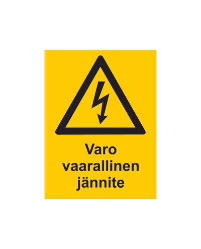 Vær oppmerksom på farlig spenning, klistremerke, 200x300 mm