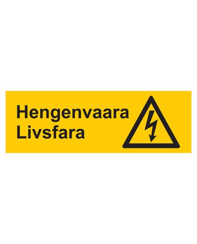 Livsfare livsfara, Klistremerke, 400x200 mm