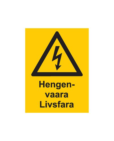 Livsfare livsfare, klistremerke, 200x300 mm