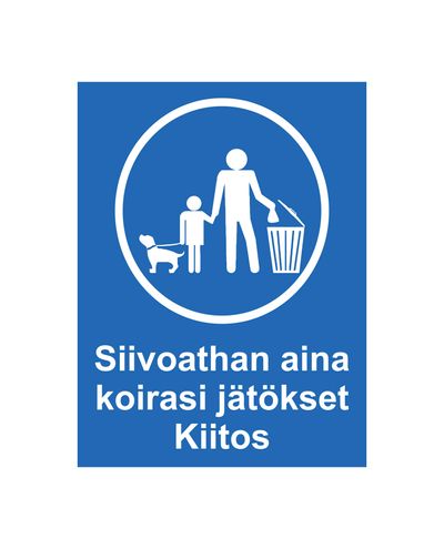 Rydd alltid opp etter hundens avføring, vær så snill, søppelbøtte, Ibond, 200x300mm