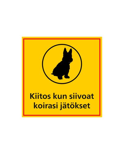 Takk for at du rydder opp etter hunden din, klistremerke, 200x200mm