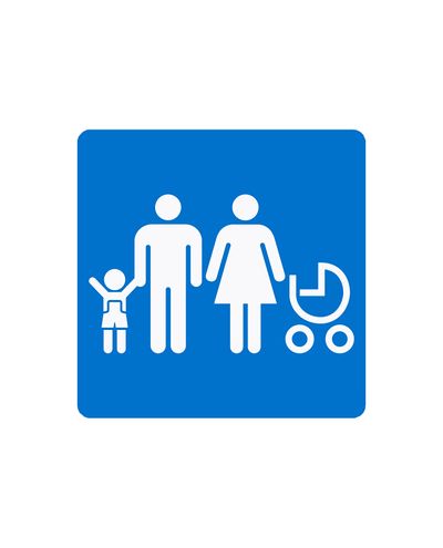 Familieplass, klistremerke, 200x200mm