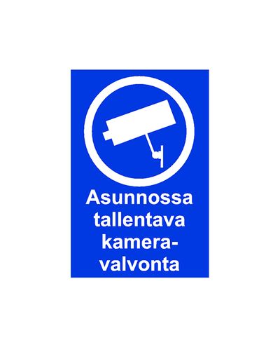 Kameraovervåkningsopptak i leiligheten, klistremerke, 200x300 mm