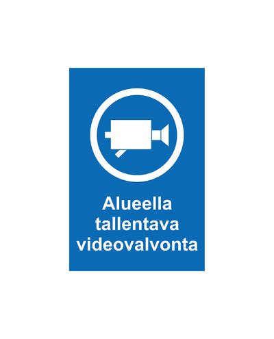 Videoovervåking i området, klistremerke, 200x300 mm