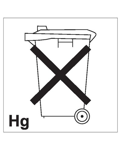 Hg, klistremerke, 200x200 mm