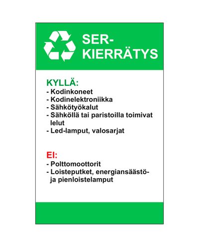 SER-Resirkuleringsinstruksjoner, Ibond, 200x300mm