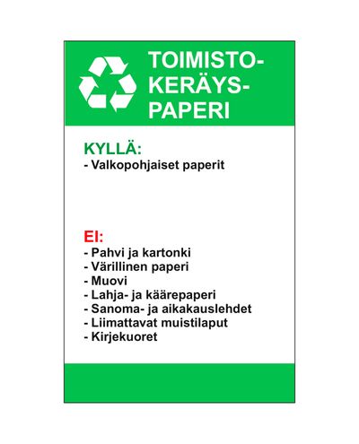 Papiravfallsguide for kontor, Ibond, 200x300mm