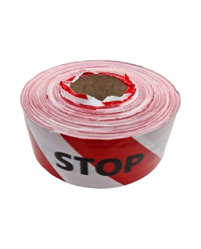 Sperrebånd rød/hvit STOP 500m x 75mm
