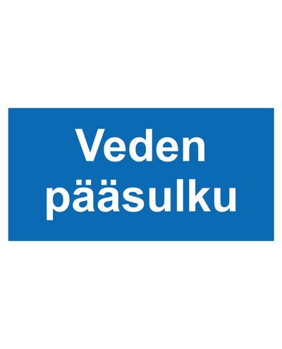 Avstengningsventil for vannledning, klistremerke, 400x100 mm
