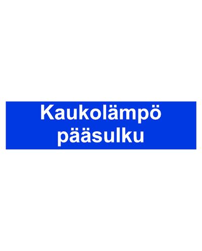 Fjernvarmeavstengningsventil, klistremerke, 400x100 mm Fjernvarmeavstengningsventil, klistremerke, 400x100 mm