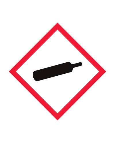 Gasser under trykk, klistremerke, 100x100 mm