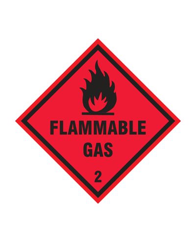 Klasse 2.1 Brannfarlig gass, klistremerke, 100x100 mm