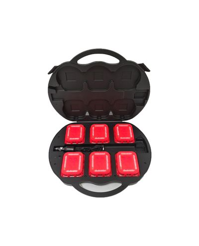 LED-skivehus inkl. 6 oppladbare blitser