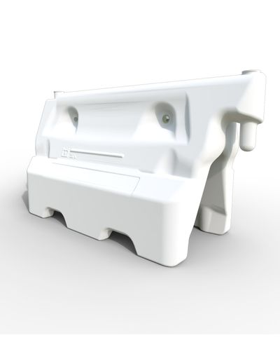 Fyllbar plastbarriere hvit 1130x400x560mm, full 60 kg Fyllbar plastbarriere hvit 1130x400x560mm, full 60 kg