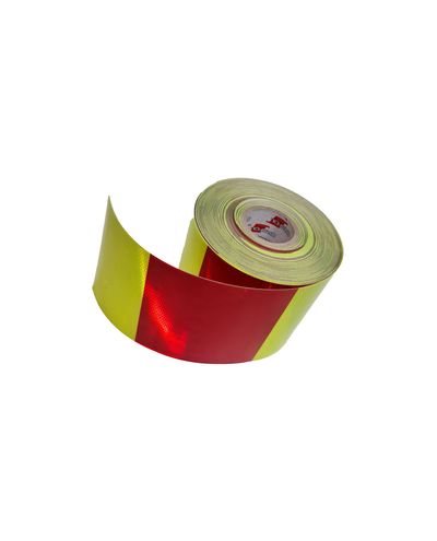 ELY Varseltape for kjøretøy rød/sitron R2 reflekterende, 200 mm